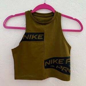 Nike Dri-FIT Crop Tank in Olive
